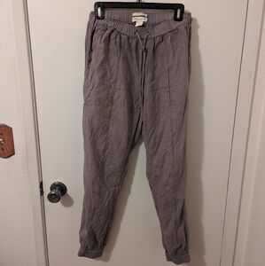 Cynthia Rowley grey/purple linen pants size small